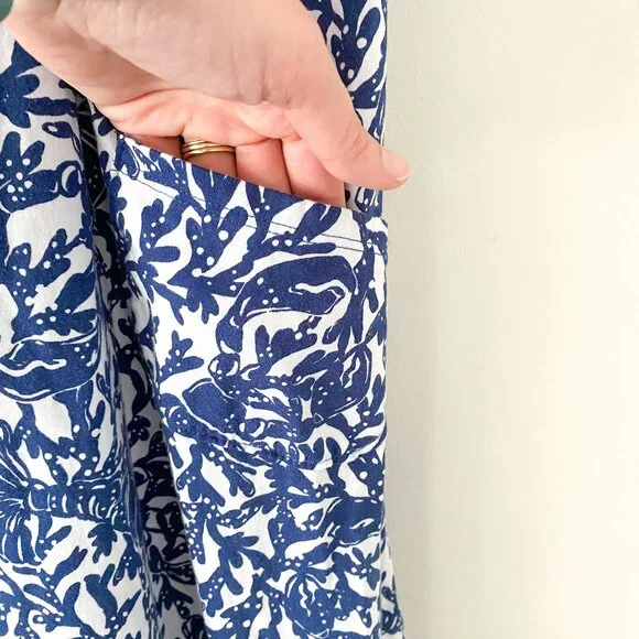 Lilly Pulitzer Blue and White Mini Sundress with Pockets - Picture 7 of 9